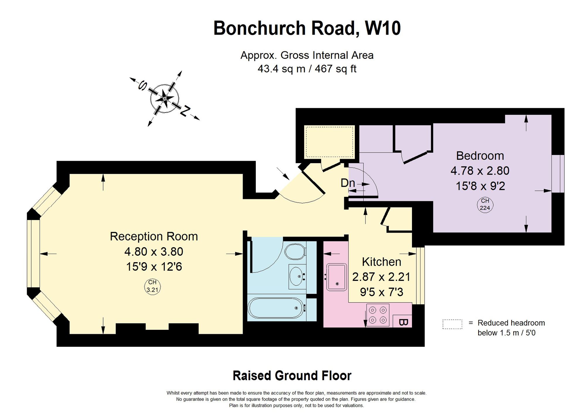Raised Ground Floor 20 Bonchurch Road, London floorplan