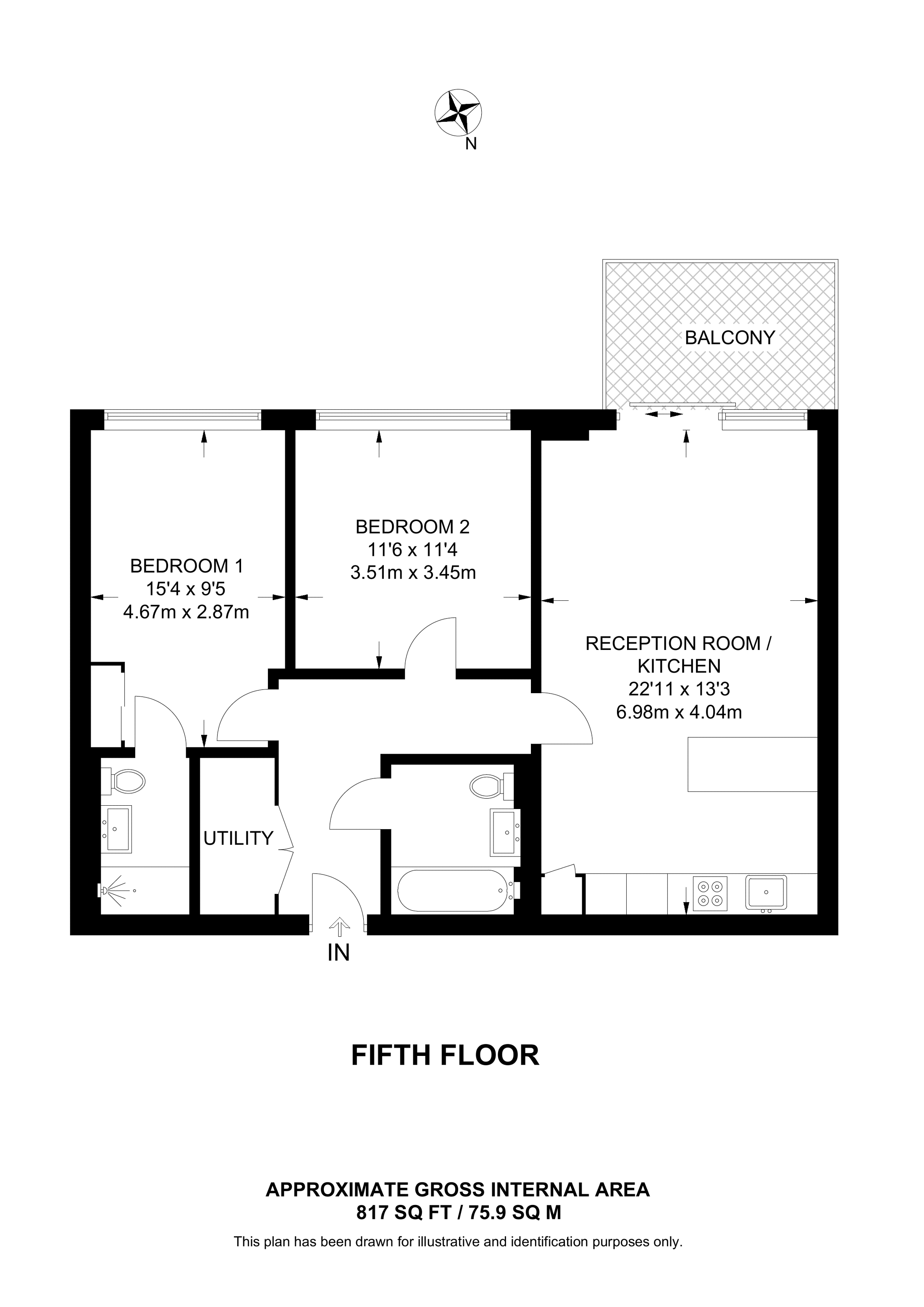 Lismore Boulevard, Colindale floorplan