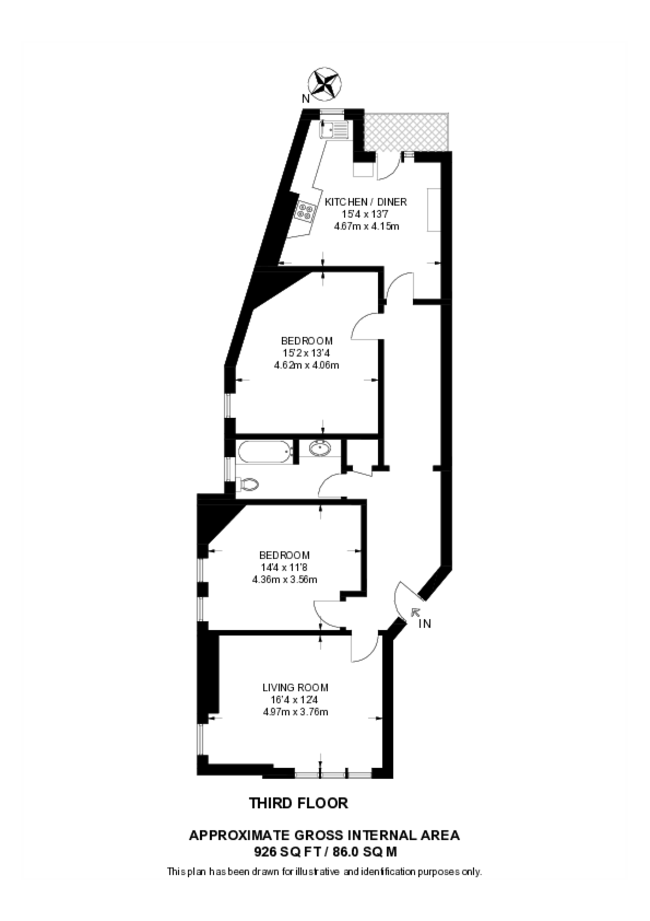 Elms Crescent, Clapham floorplan