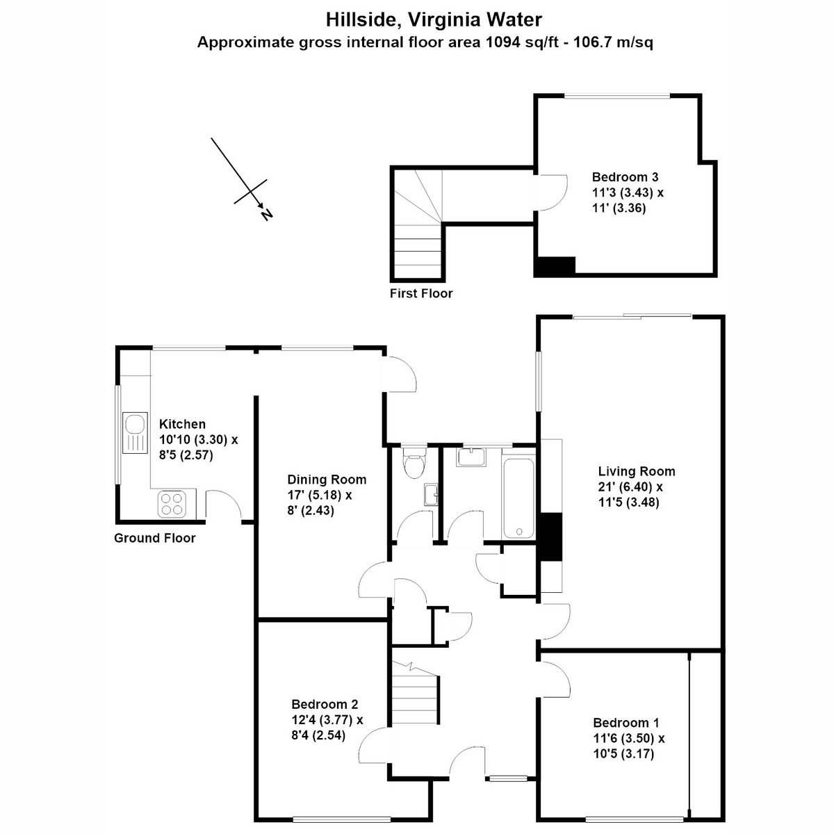 1, Hillside, Virginia Water floorplan
