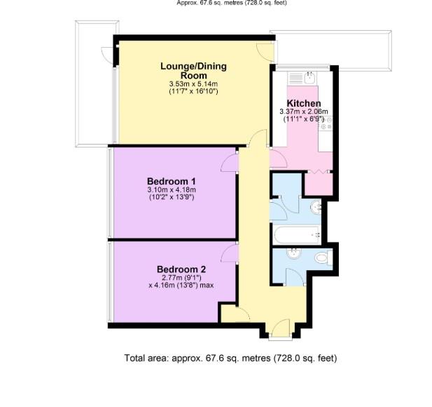 Flat 72, High Point, Richmond Hill Road, Birmingham floorplan