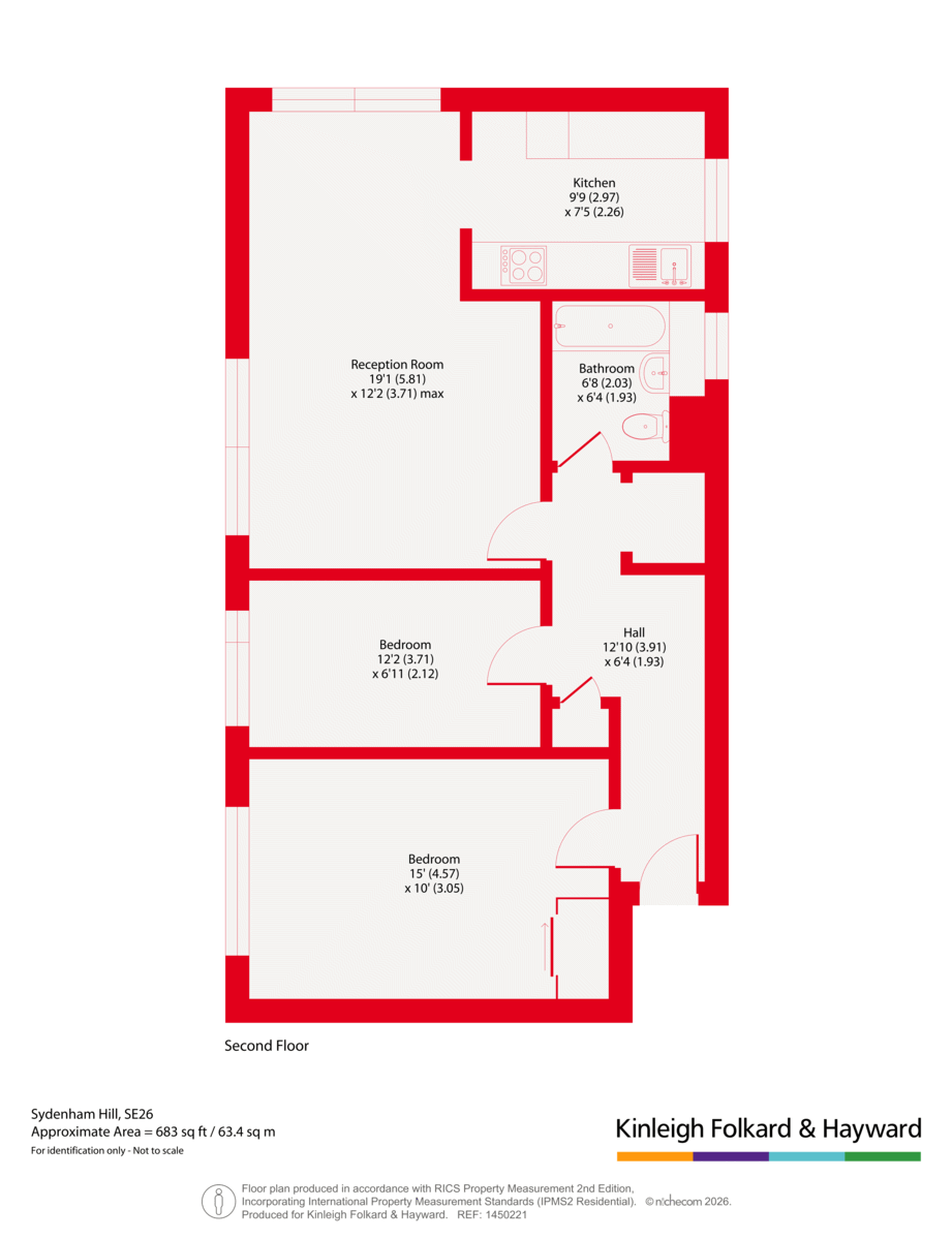 Flat 9, Tunbridge Court,, Sydenham Hill, London floorplan