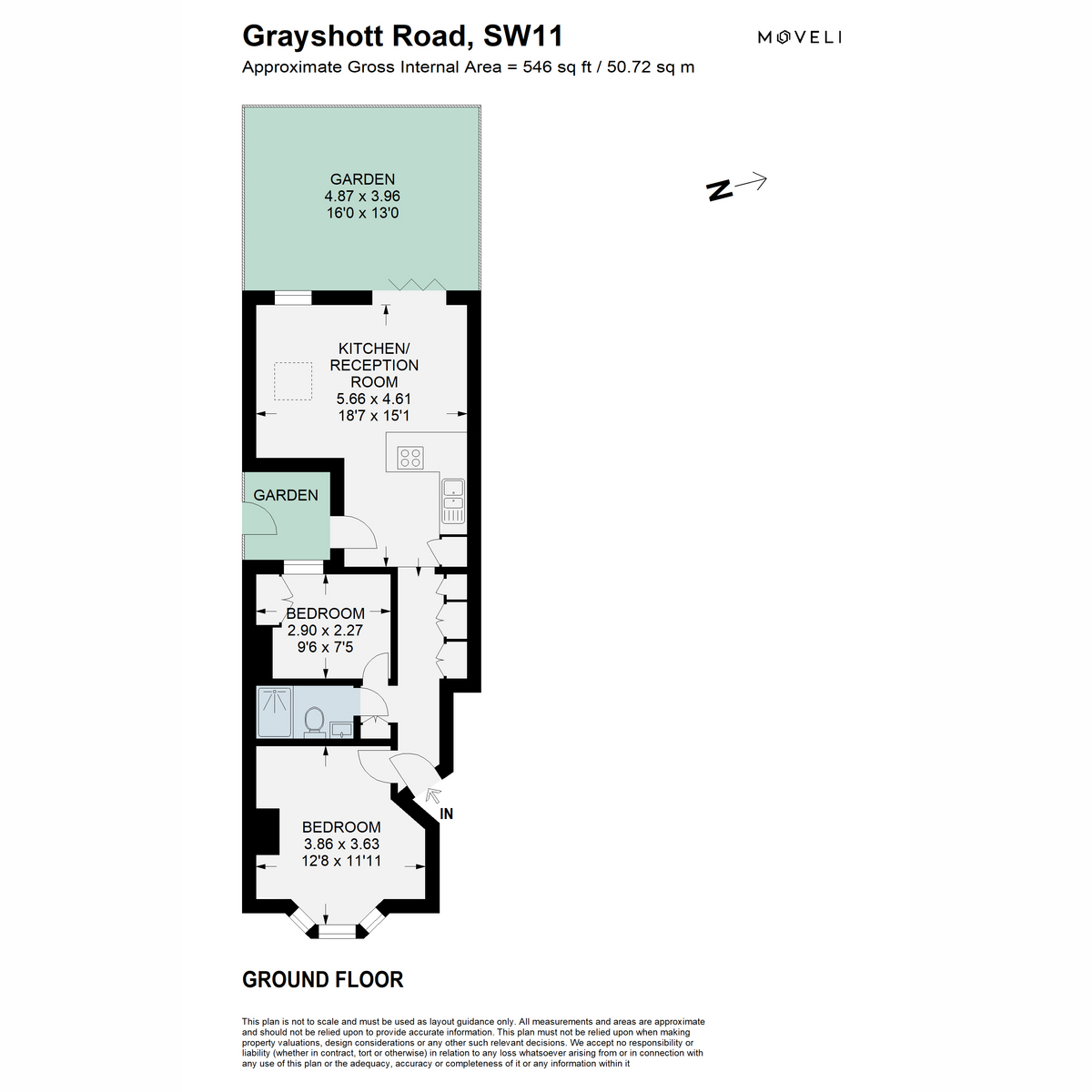 Flat Ground Floor, 99, Grayshott Road, London floorplan
