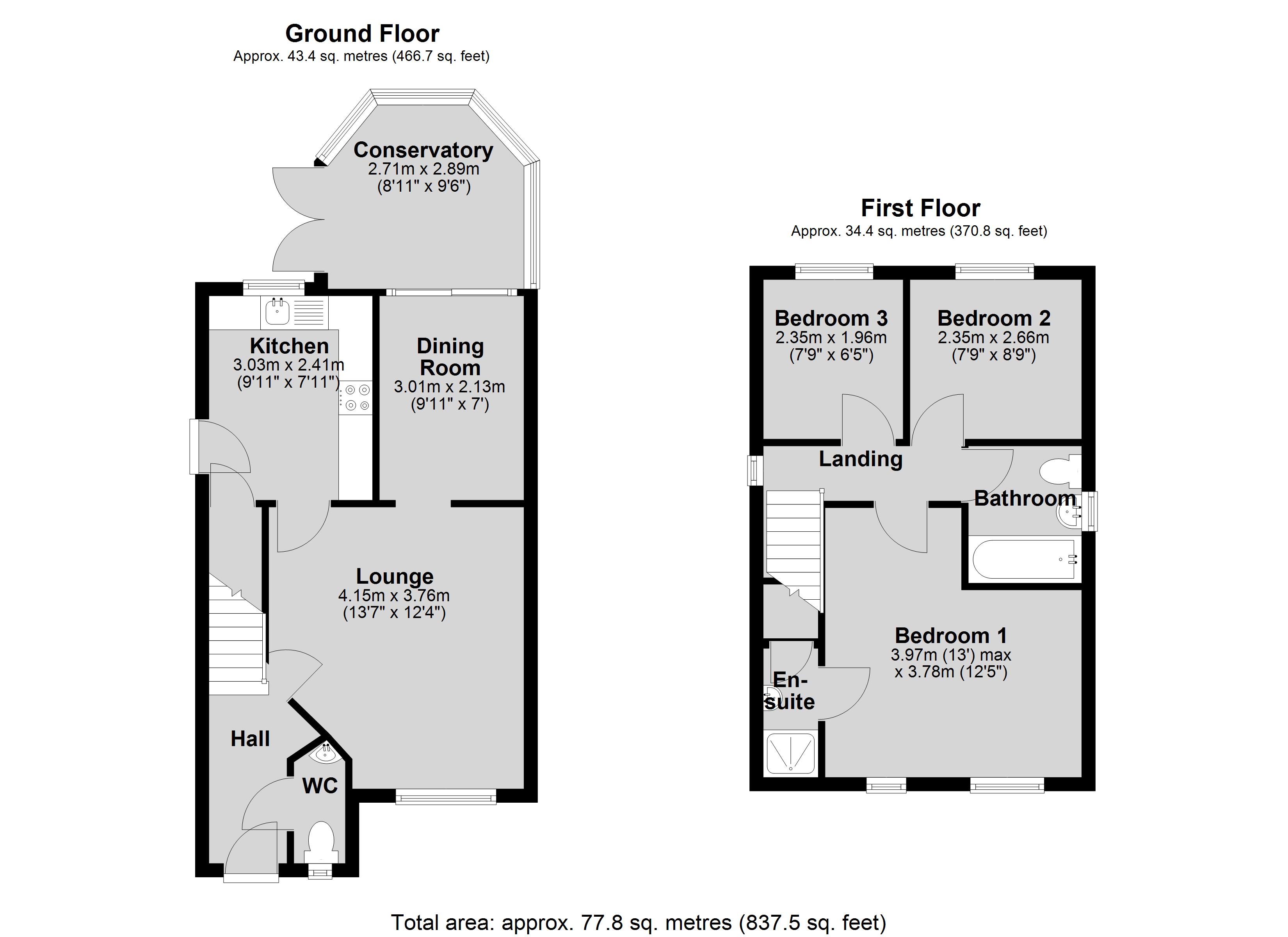 14, St. Albans Close, Lincoln floorplan