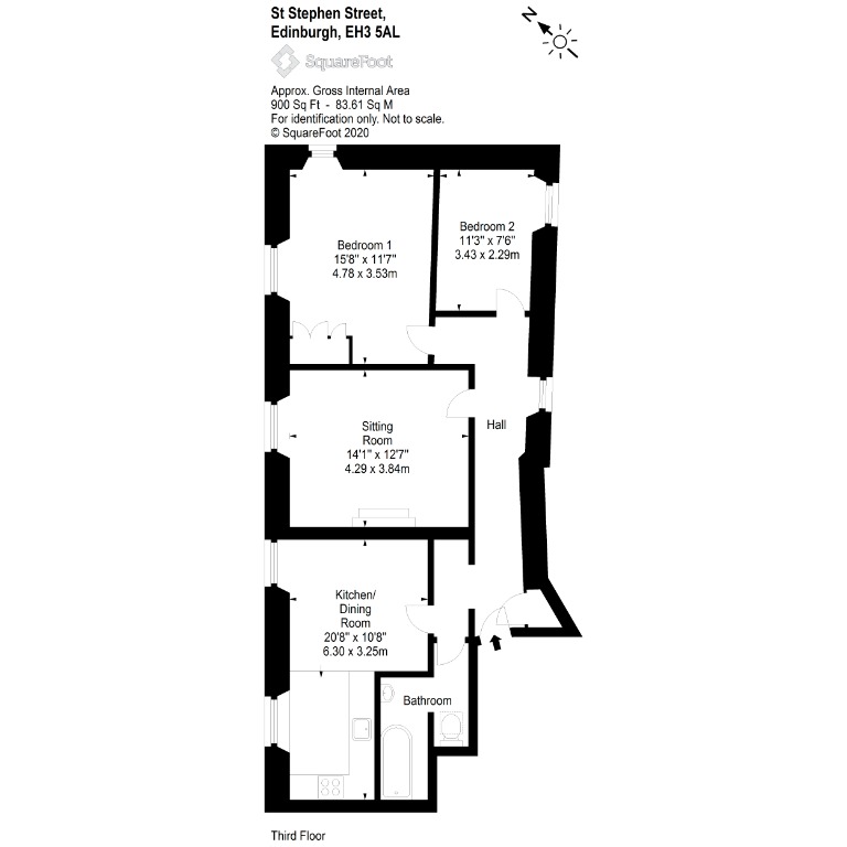 St Stephen Street, Stockbridge, Edinburgh EH3, 2 bedroom flat to rent