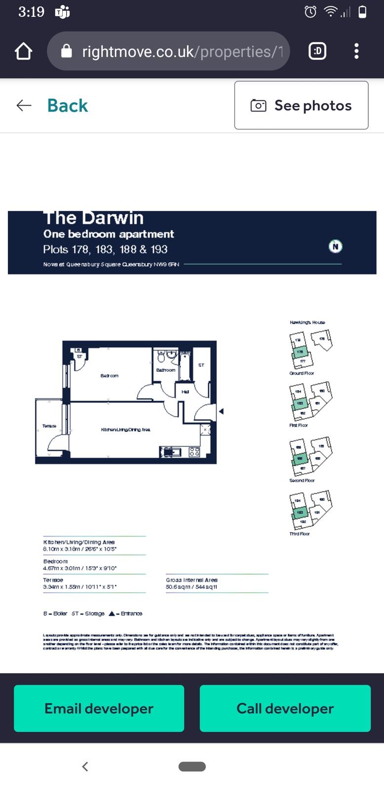 Hawkings House - 1 Bedroom, Queensbury, London floorplan
