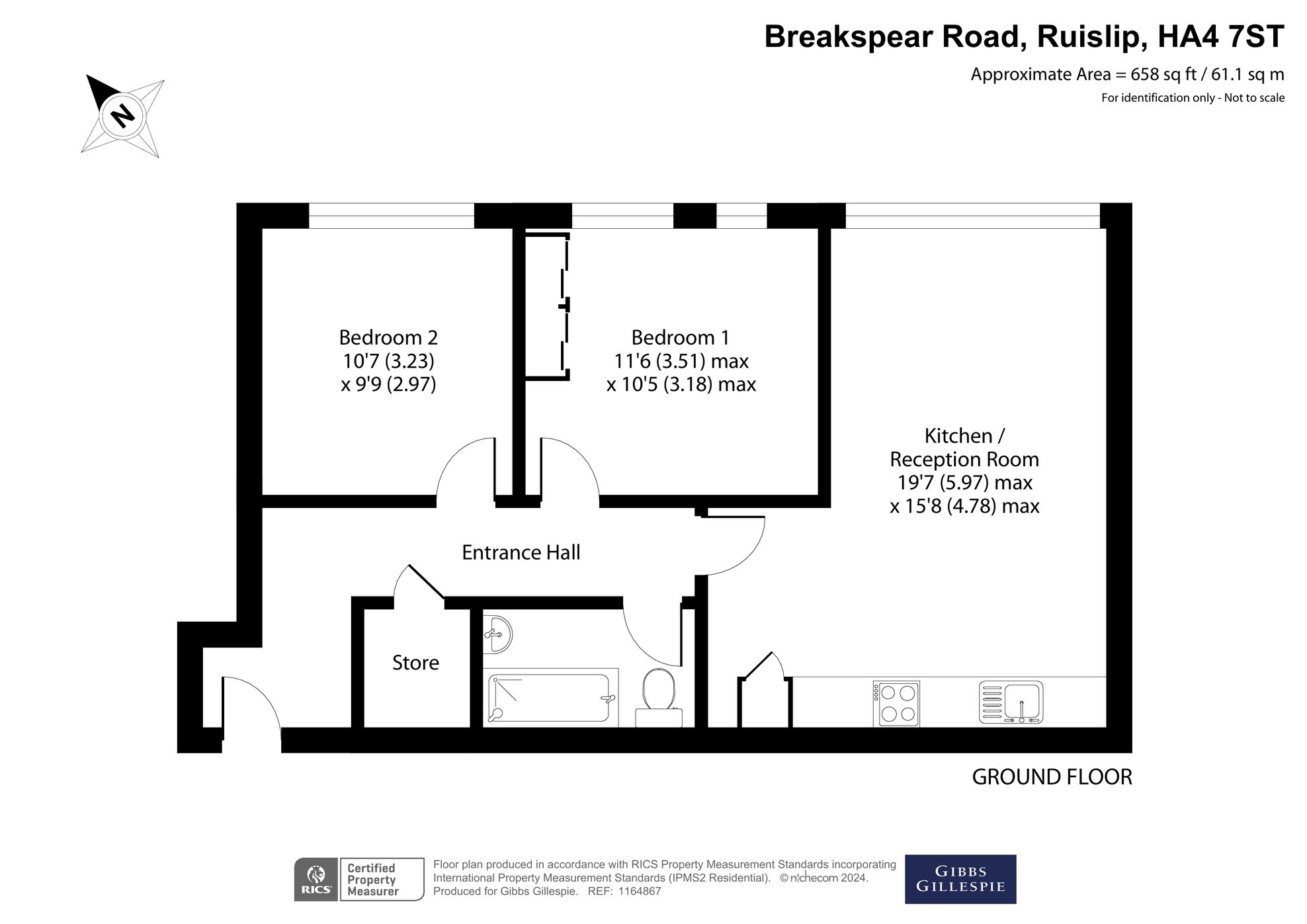 Flat 3, Rotary House, Ruislip floorplan