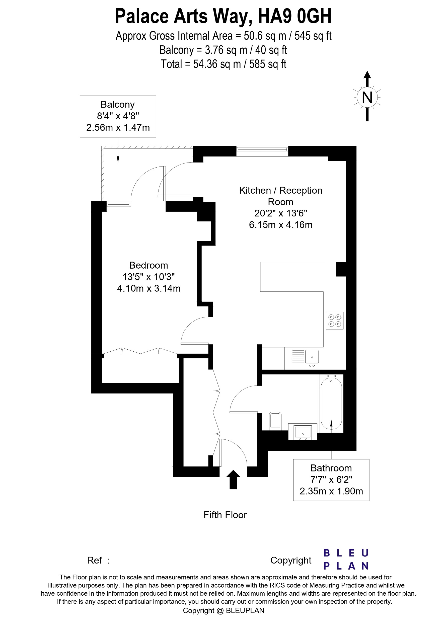 Flat 39, Cambium House, Palace Arts Way, Wembley floorplan