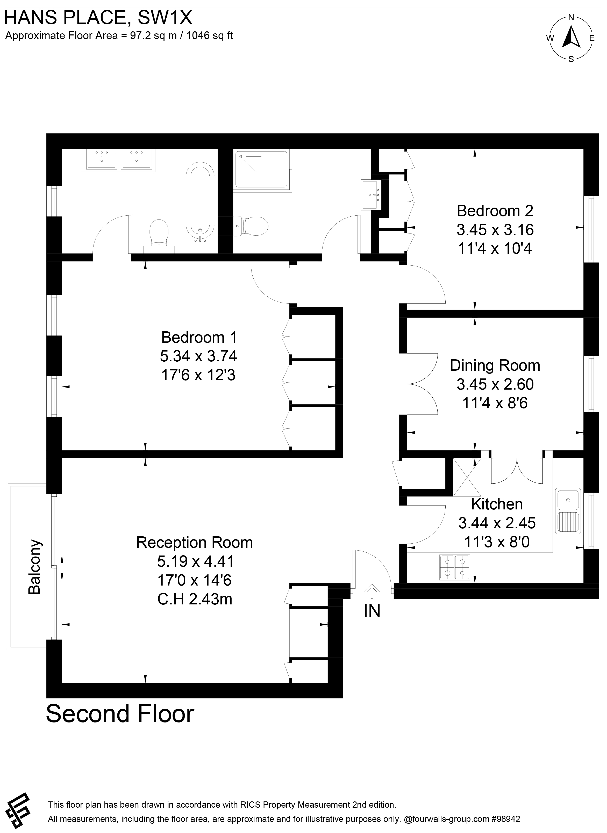 7 Clunie House, 4-7, Hans Place, London floorplan