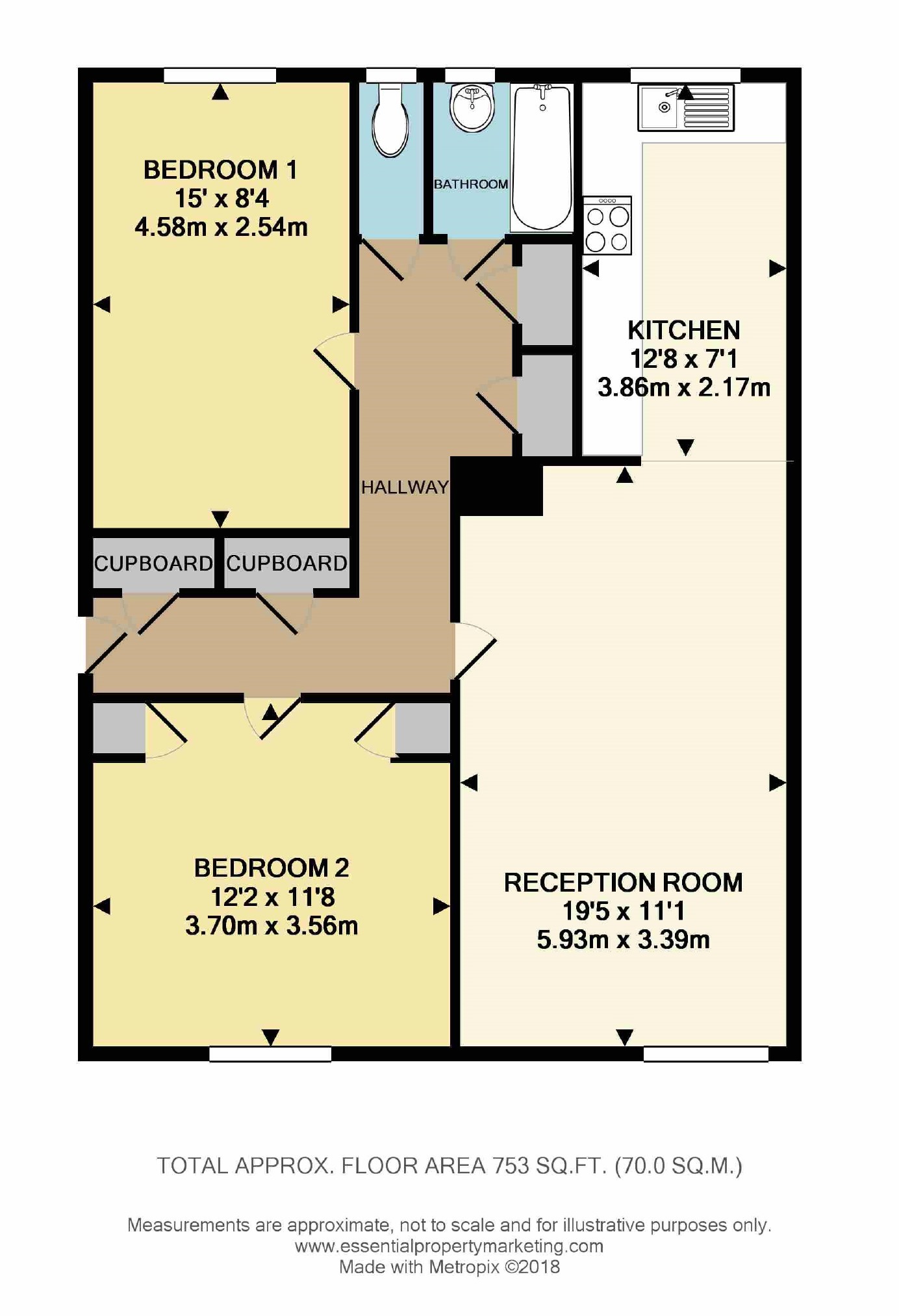 2 Bedrooms Flat to rent in Barnetts Shaw, Oxted, Surrey RH8