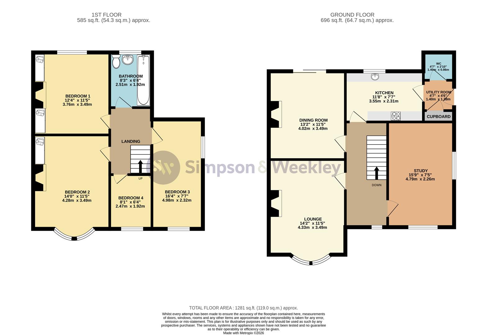 109, Ridgeway, Wellingborough floorplan