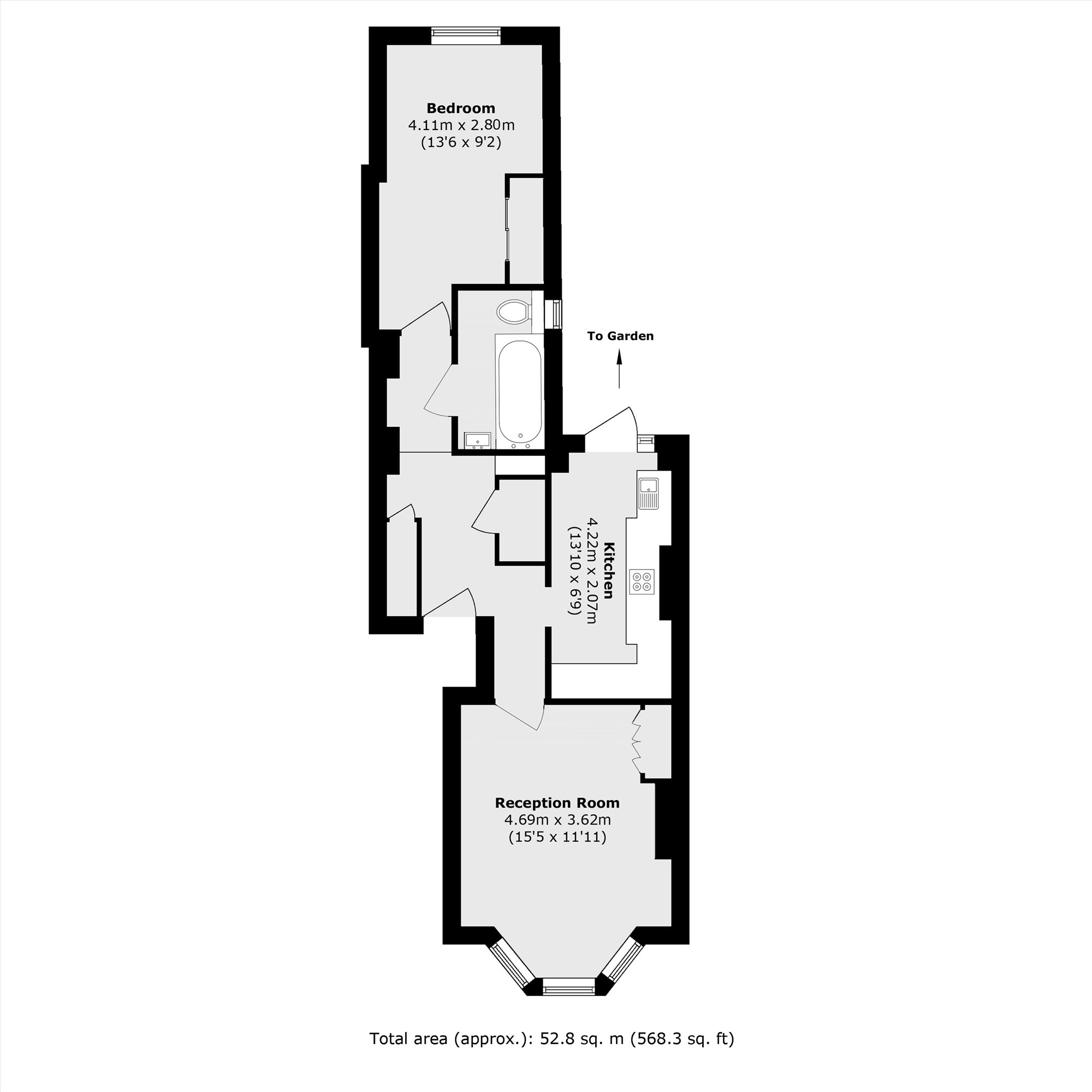 Flat A, 12, Marriott Road, London floorplan