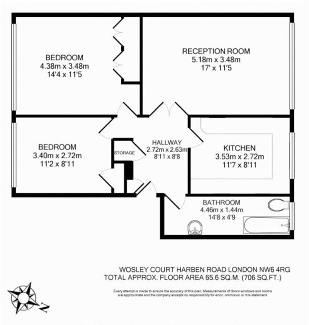2 Bedrooms Flat to rent in Wolsey Court, Harben Road, Finchley Road, Swiss Cottage NW6