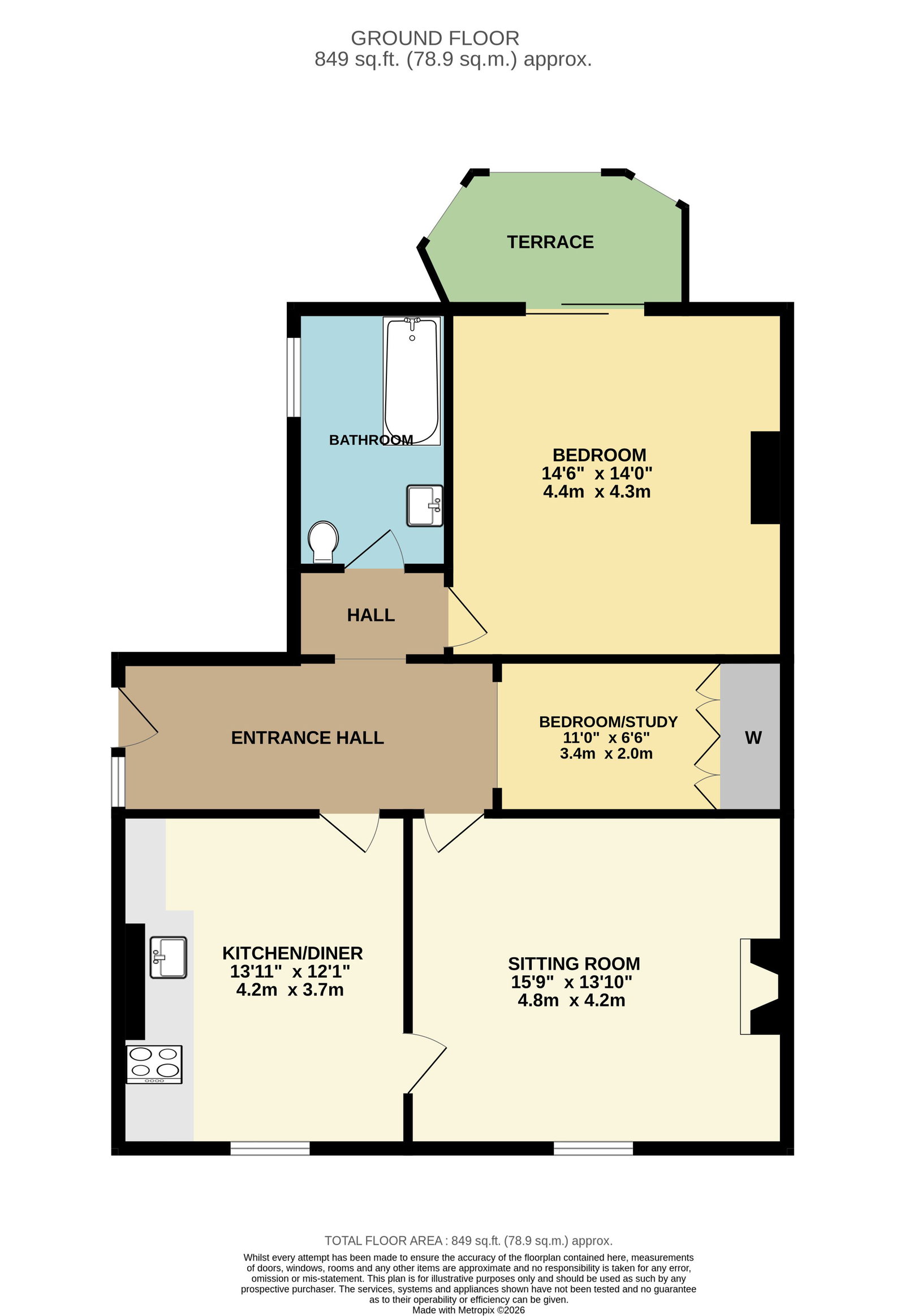 Inchbrook House 171-173,Flat 5, Worcester Road, Malvern floorplan