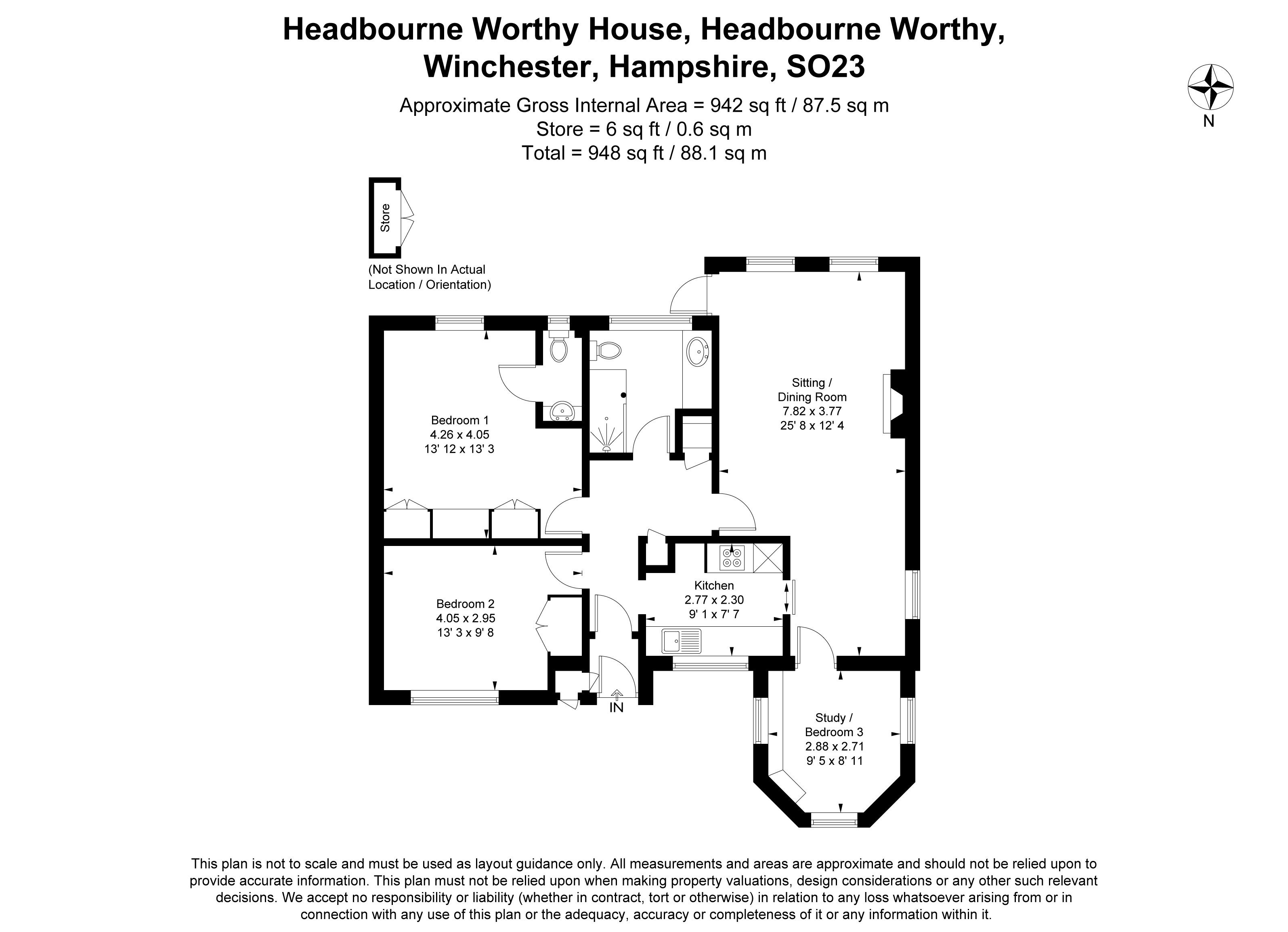 Headbourne Worthy House, Winchester SO23, 3 bedroom detached bungalow