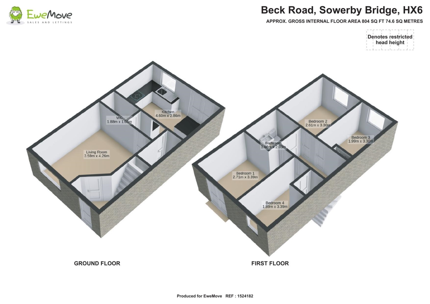 65, BECK ROAD, SOWERBY BRIDGE floorplan