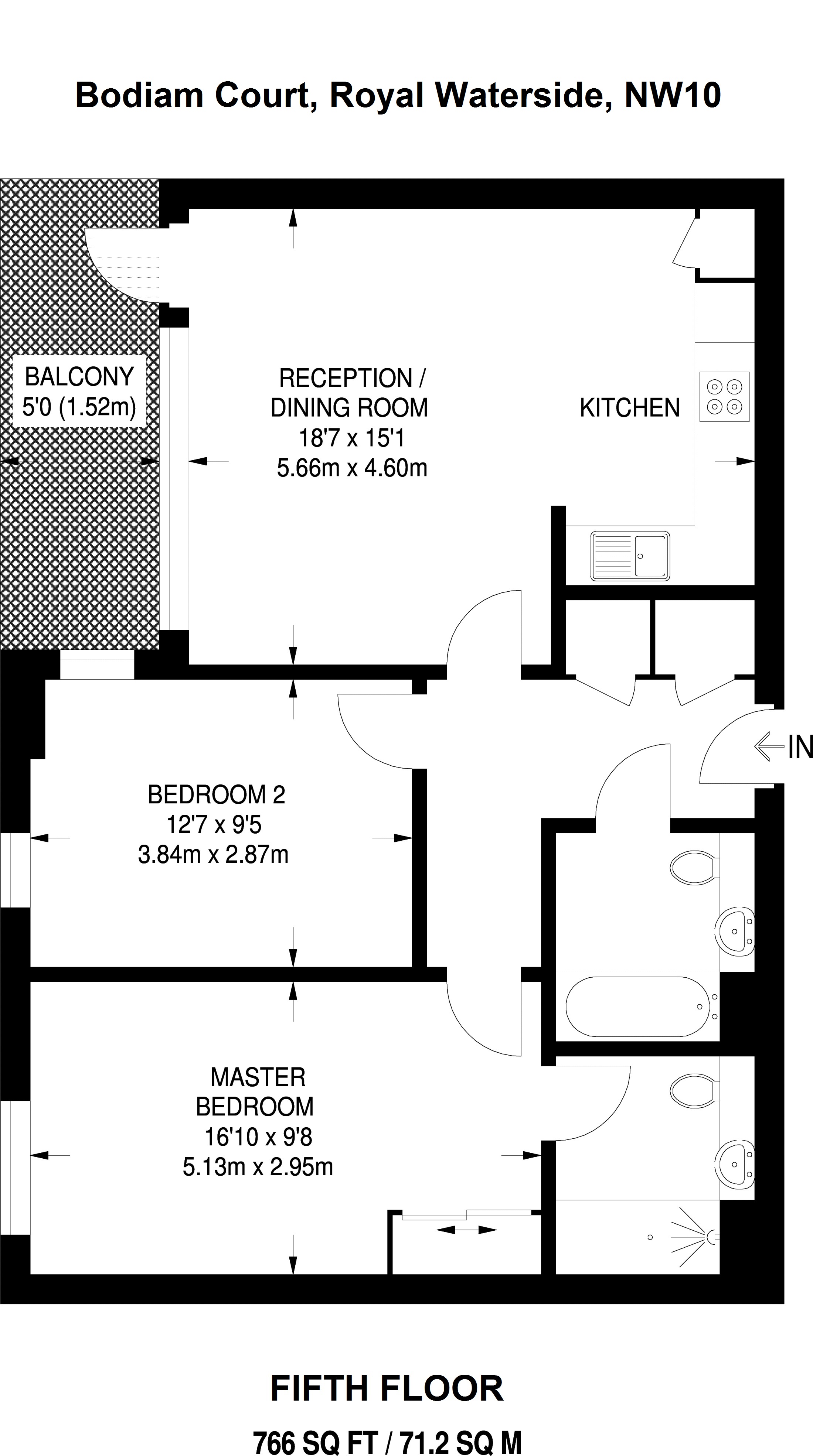90 Bodiam Court, 4 Lakeside Drive, Park Royal floorplan
