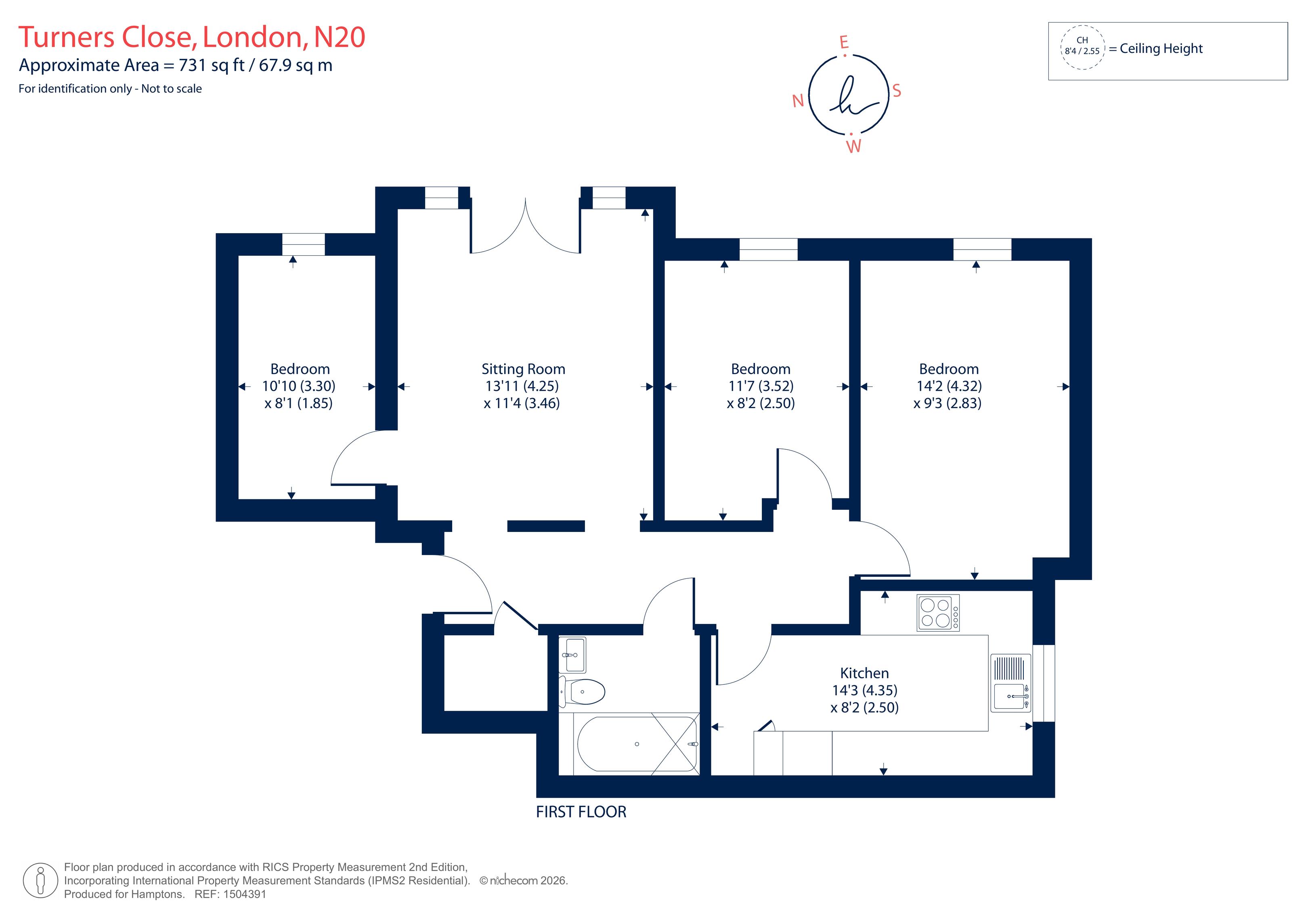 Flat 5, Coopers Court, 1 Turners Close, Whetstone floorplan