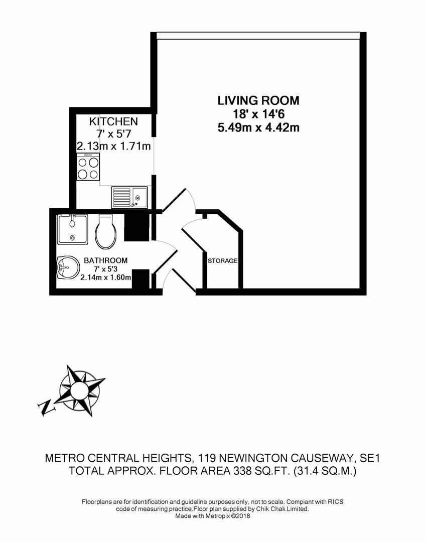 Flat 1, Metro Central Heights, 119 Newington Causeway, London floorplan