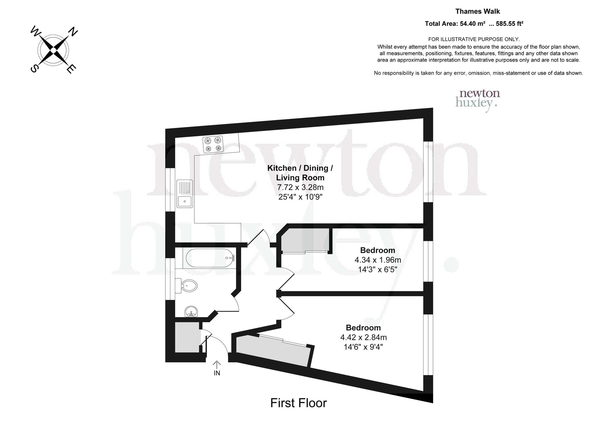 Flat 8 Manor Road, Thames Walk, Walton-On-Thames floorplan