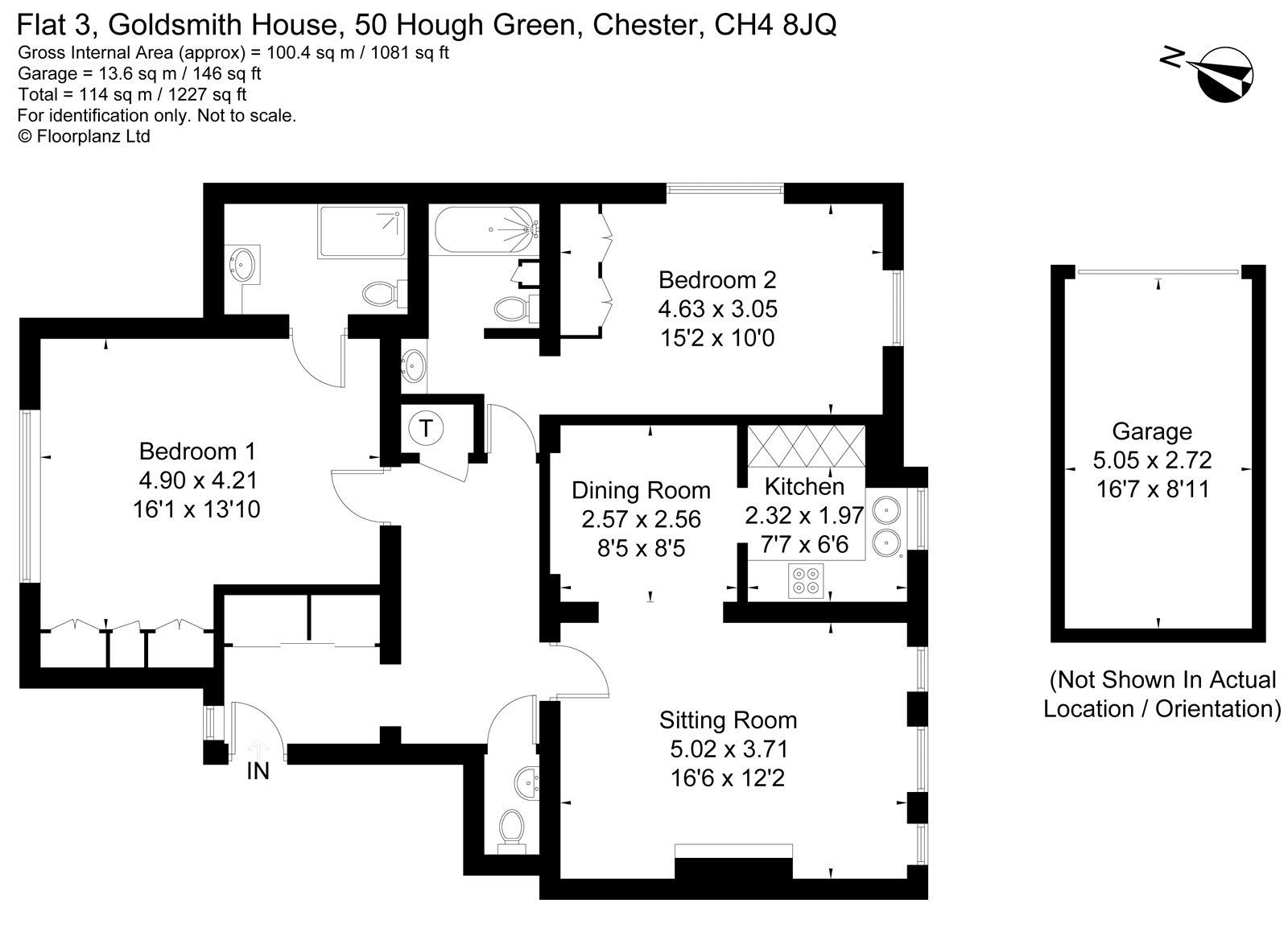 Flat 3,, Goldsmith House, Chester floorplan
