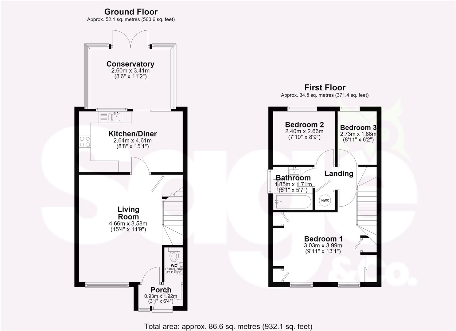 7, Campion Close, Cwmbran floorplan