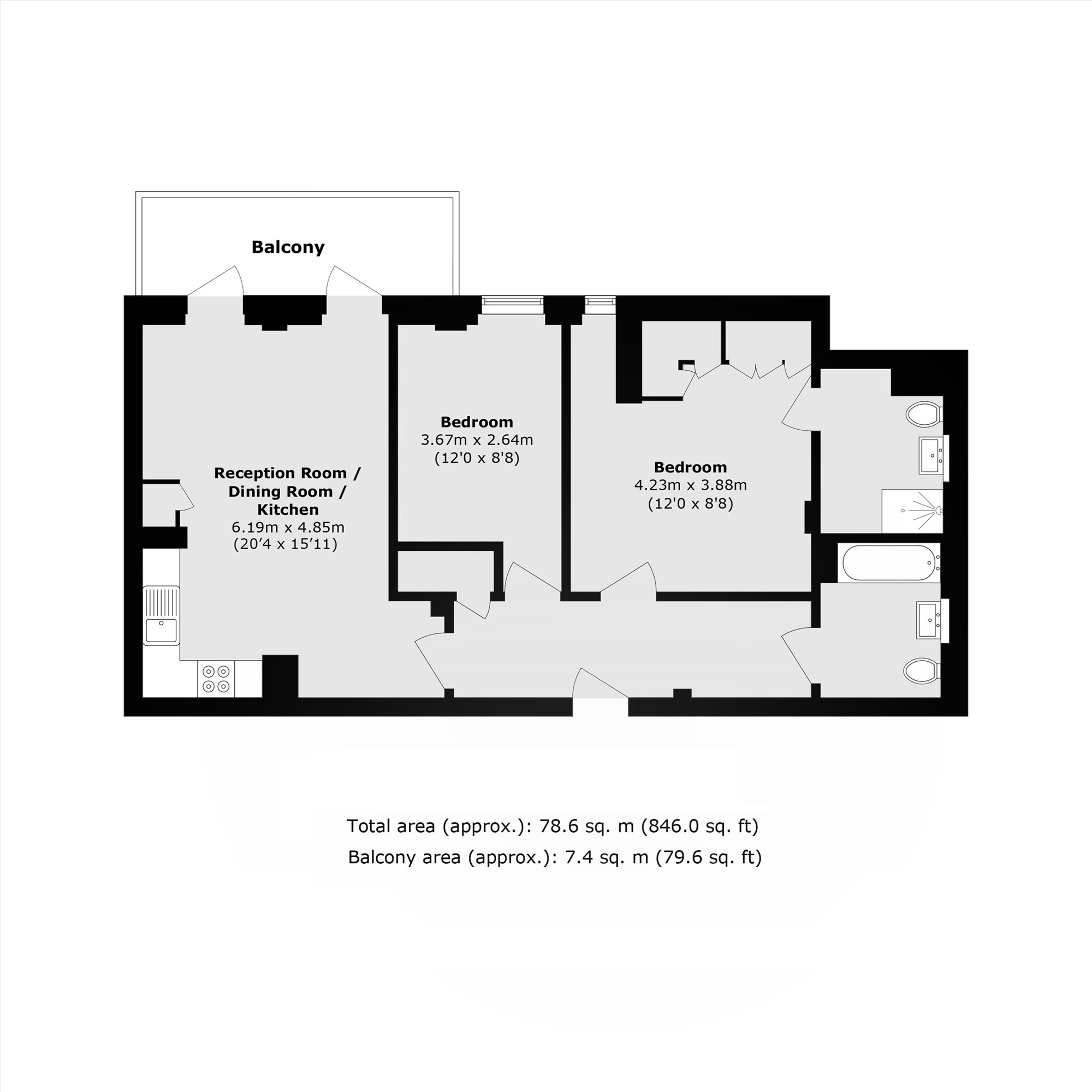 Flat 20, New Malden House, 1, Blagdon Road, New Malden floorplan