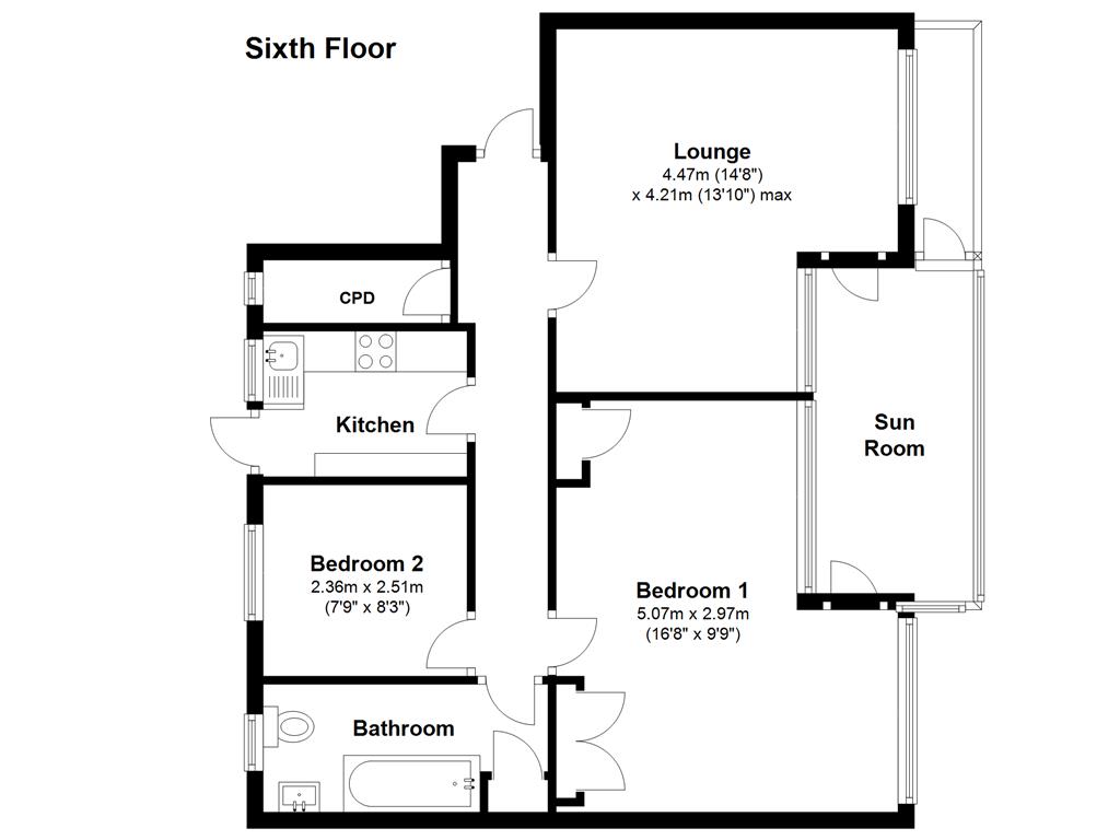 2 Bedrooms Flat to rent in Kings Road, Brighton BN1