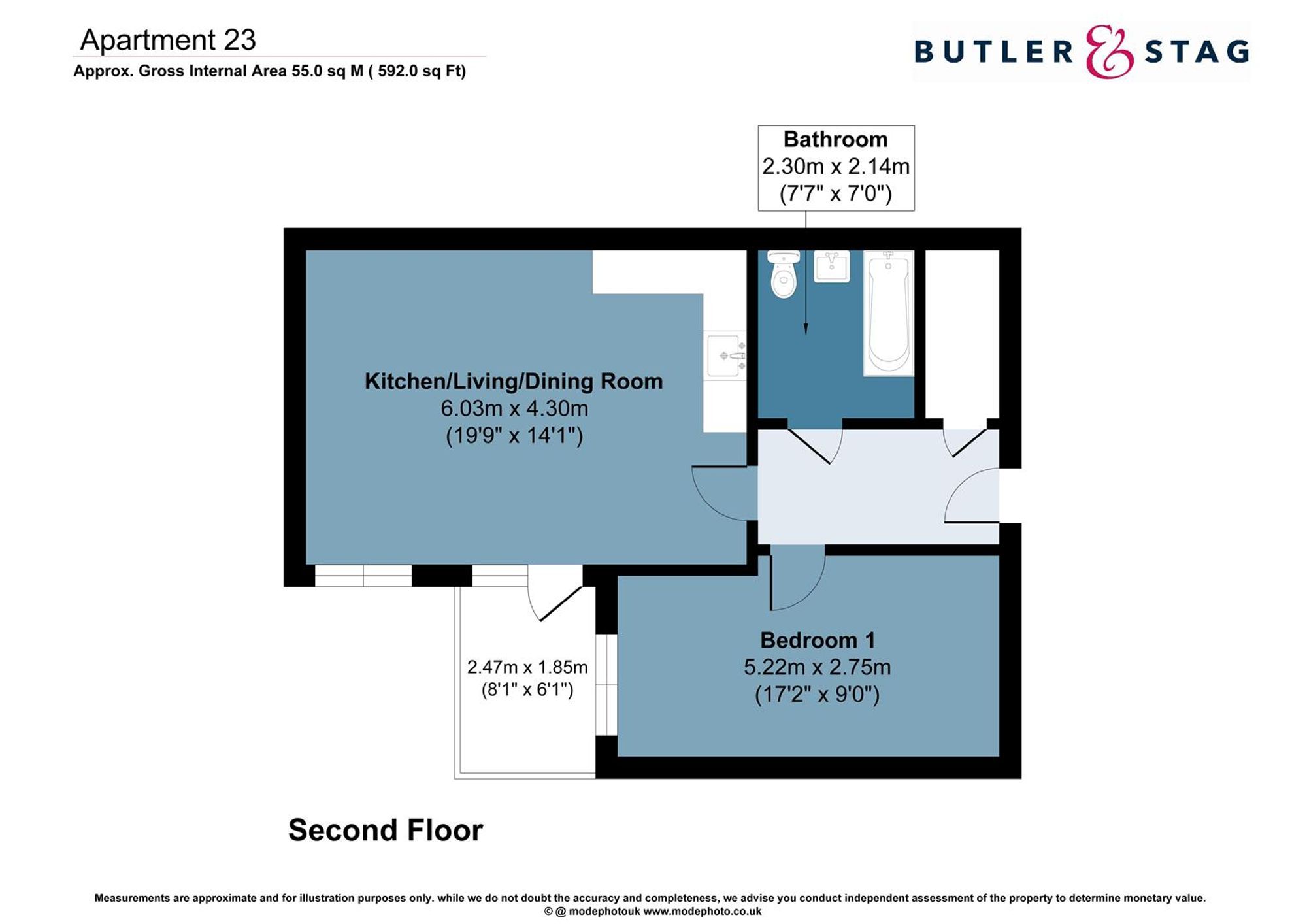 23b Novella, 177 High Road, Chigwell floorplan