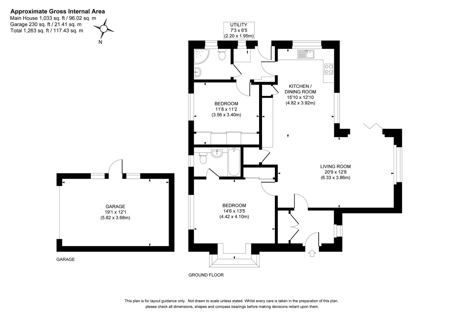 Rowans (formerly Cotswold), Fairwell Lane, Leatherhead floorplan