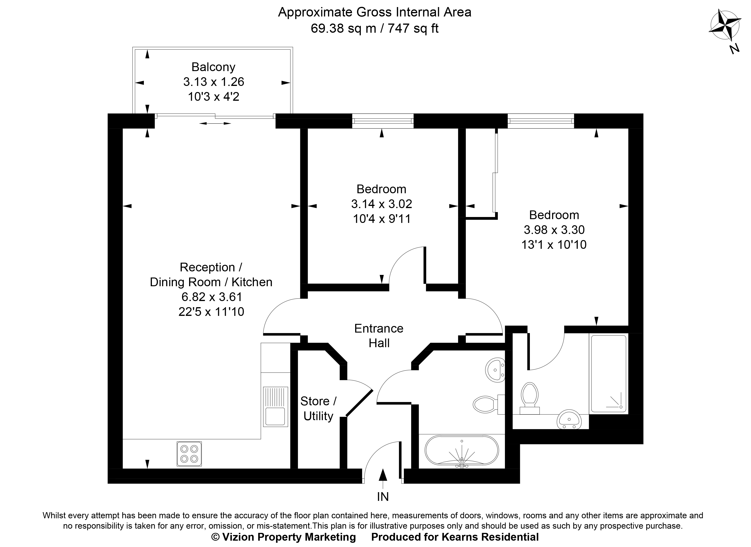 Flat 5, Brecon Lodge, 21, Porters Way, West Drayton floorplan
