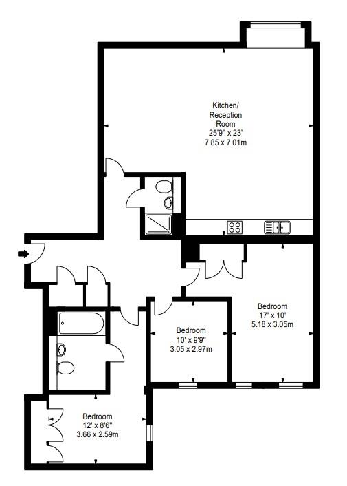 3 Bedrooms Flat to rent in Merchant Square East, London W2