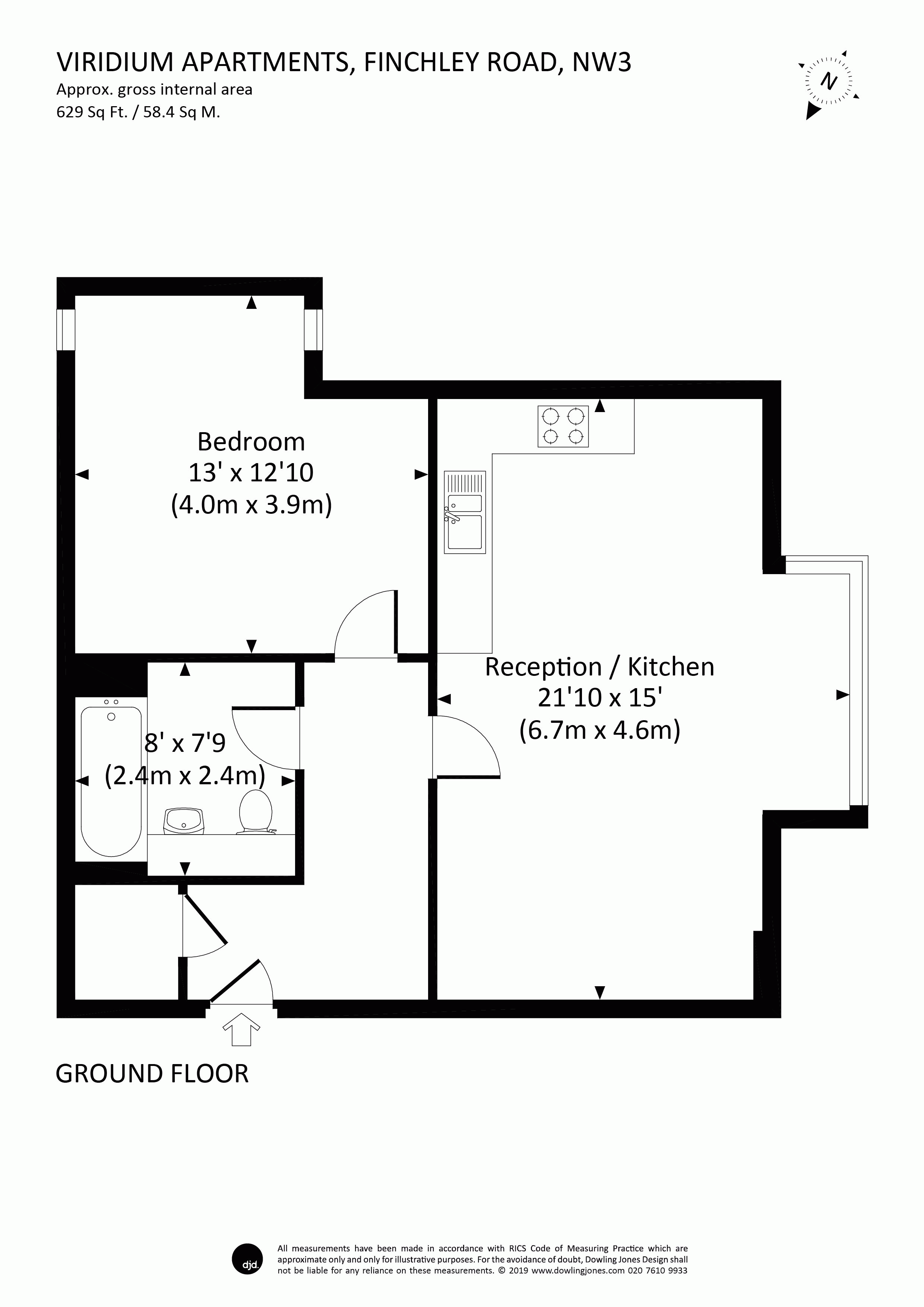 1 Bedrooms Flat to rent in Finchley Road, Hampstead NW3