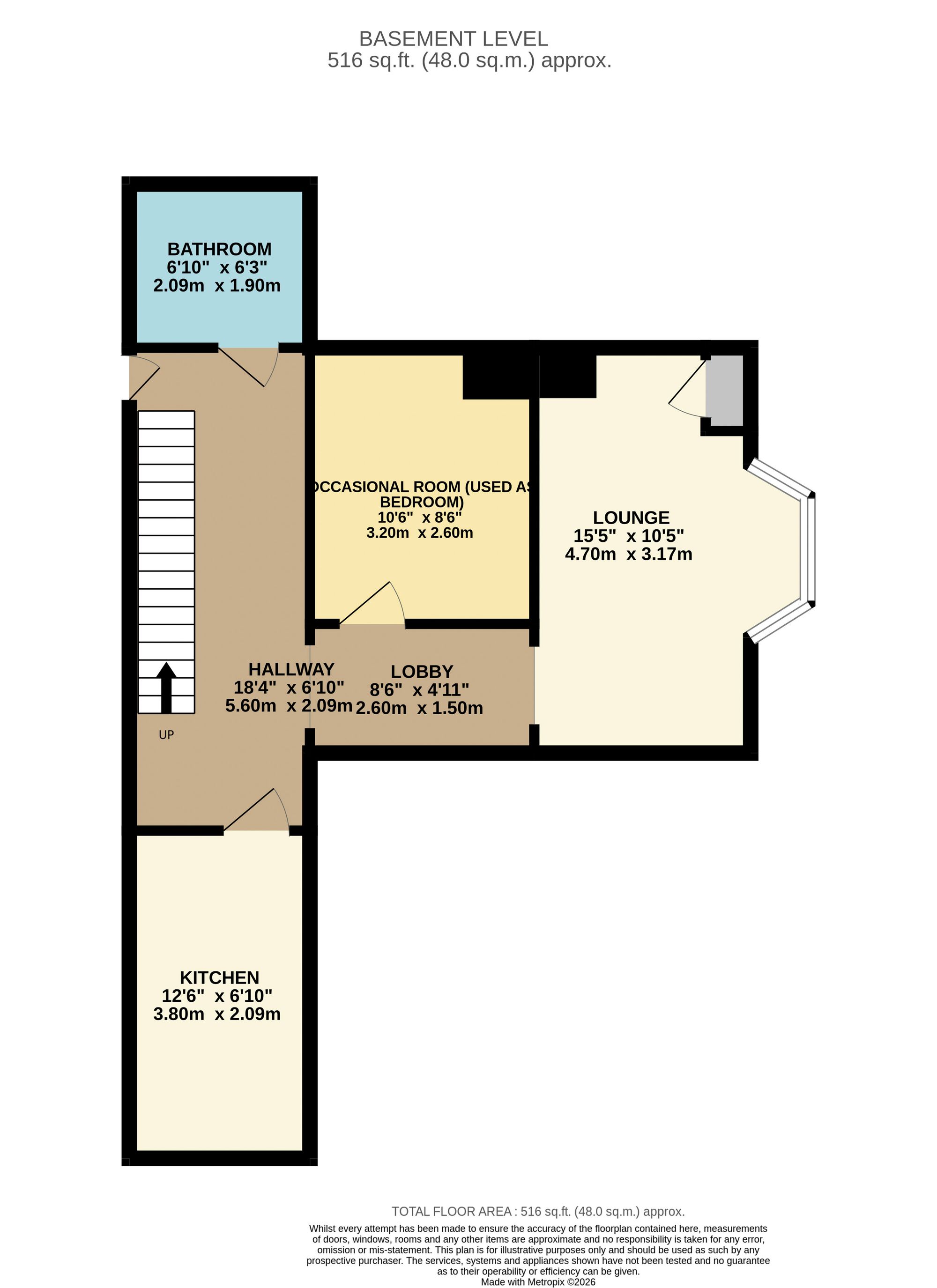 Basement Flat, 1 Princess Royal Terrace, Scarborough, Scarborough floorplan