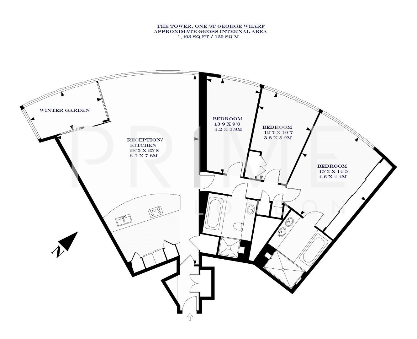 58, The Tower, One St George Wharf floorplan
