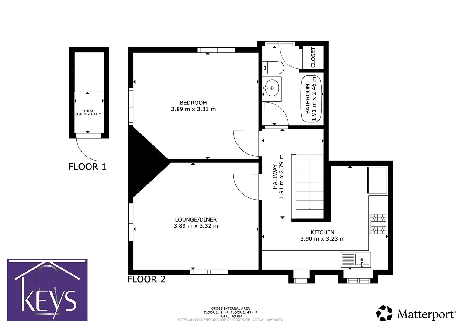 60A, Green Close, Stone floorplan