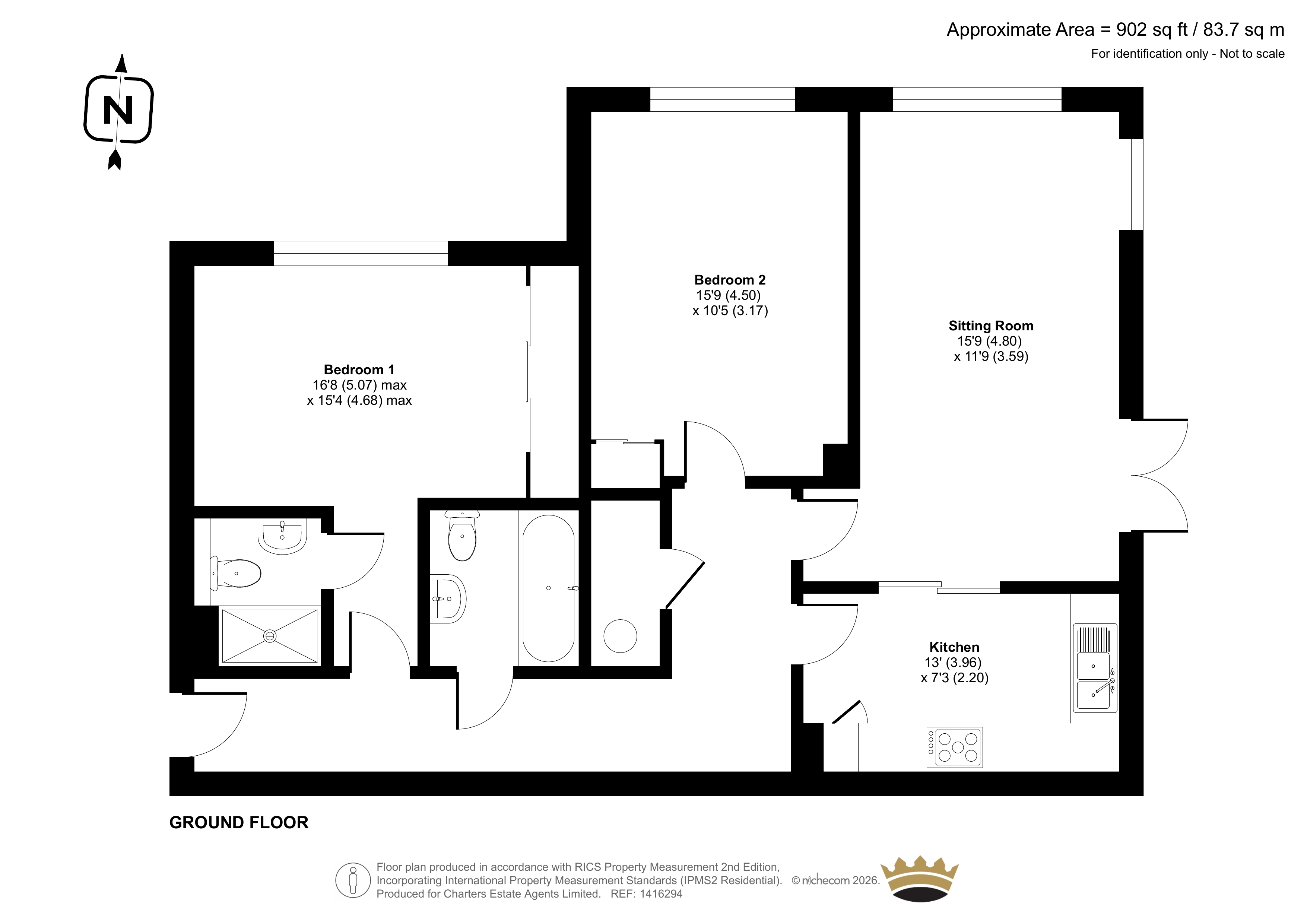 Flat 1, Waverley Heights, 58, Waverley Lane, Surrey floorplan