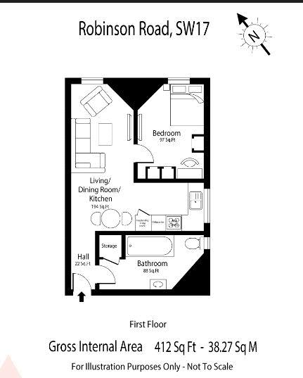 67B, Robinson Road, London floorplan