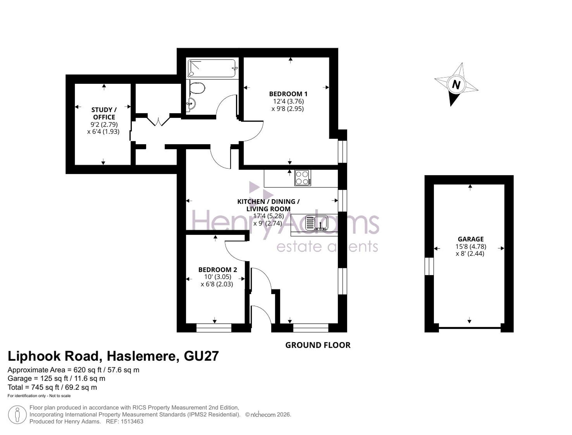 Flat 1, The Old Mill Liphook Road, Haslemere floorplan