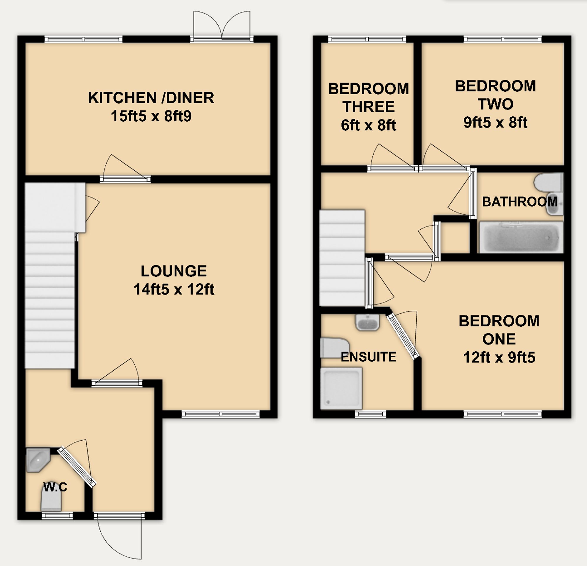 66 Ffordd Piran, Flint floorplan