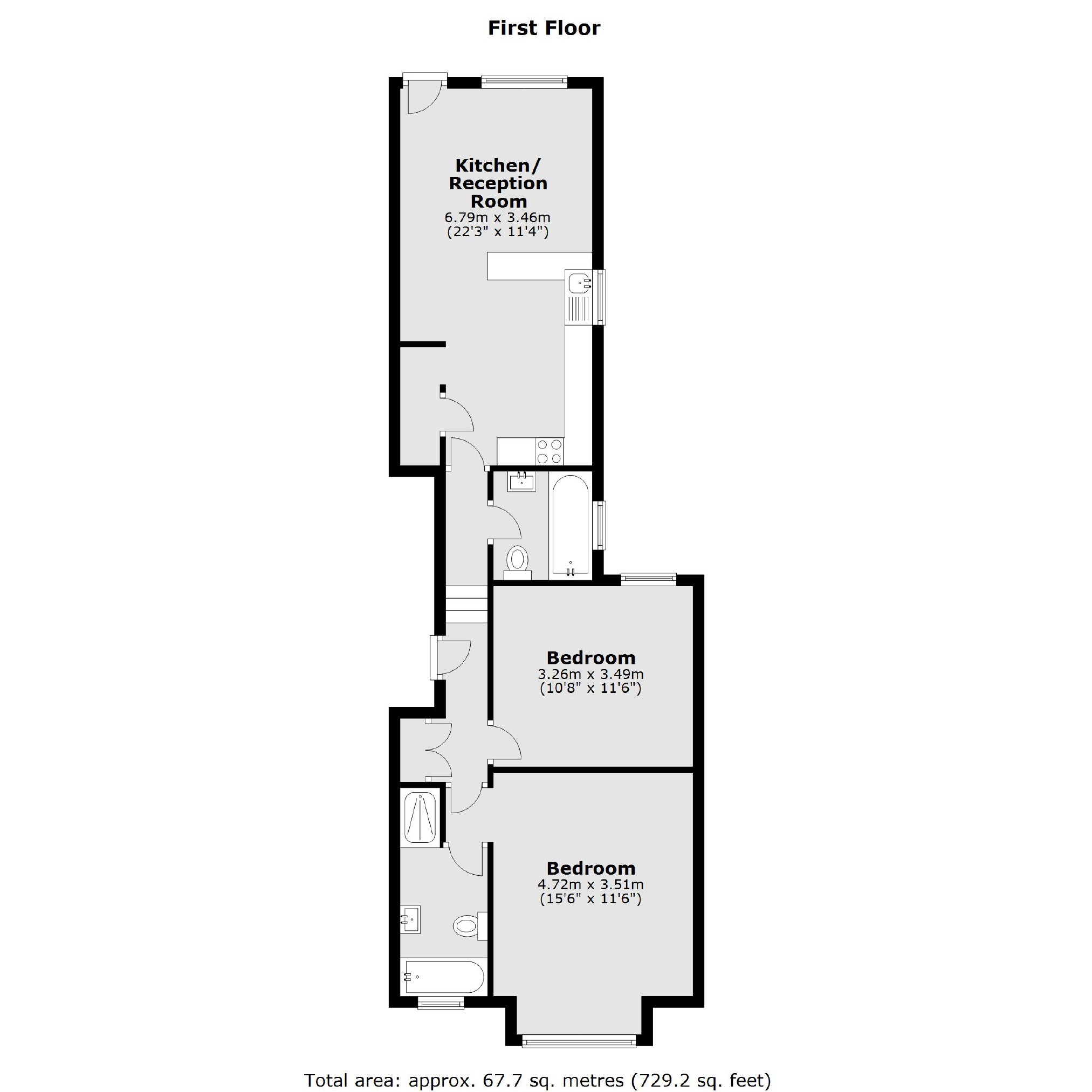 Bickley Street, London SW17, 2 bedroom flat for sale 61904292