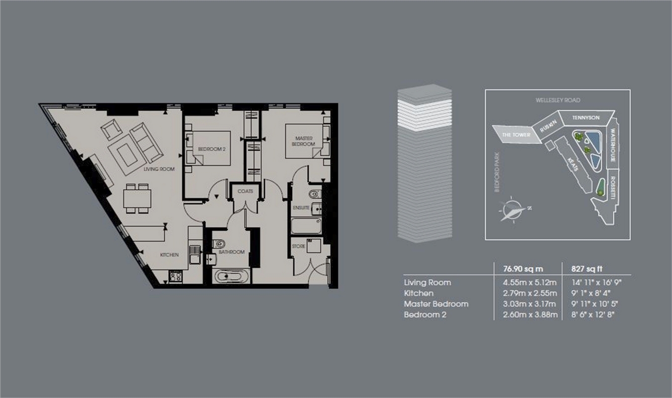 2 Bedrooms Flat for sale in Pinnacle Apartments, Saffron Central Square, Croydon, Surrey CR0