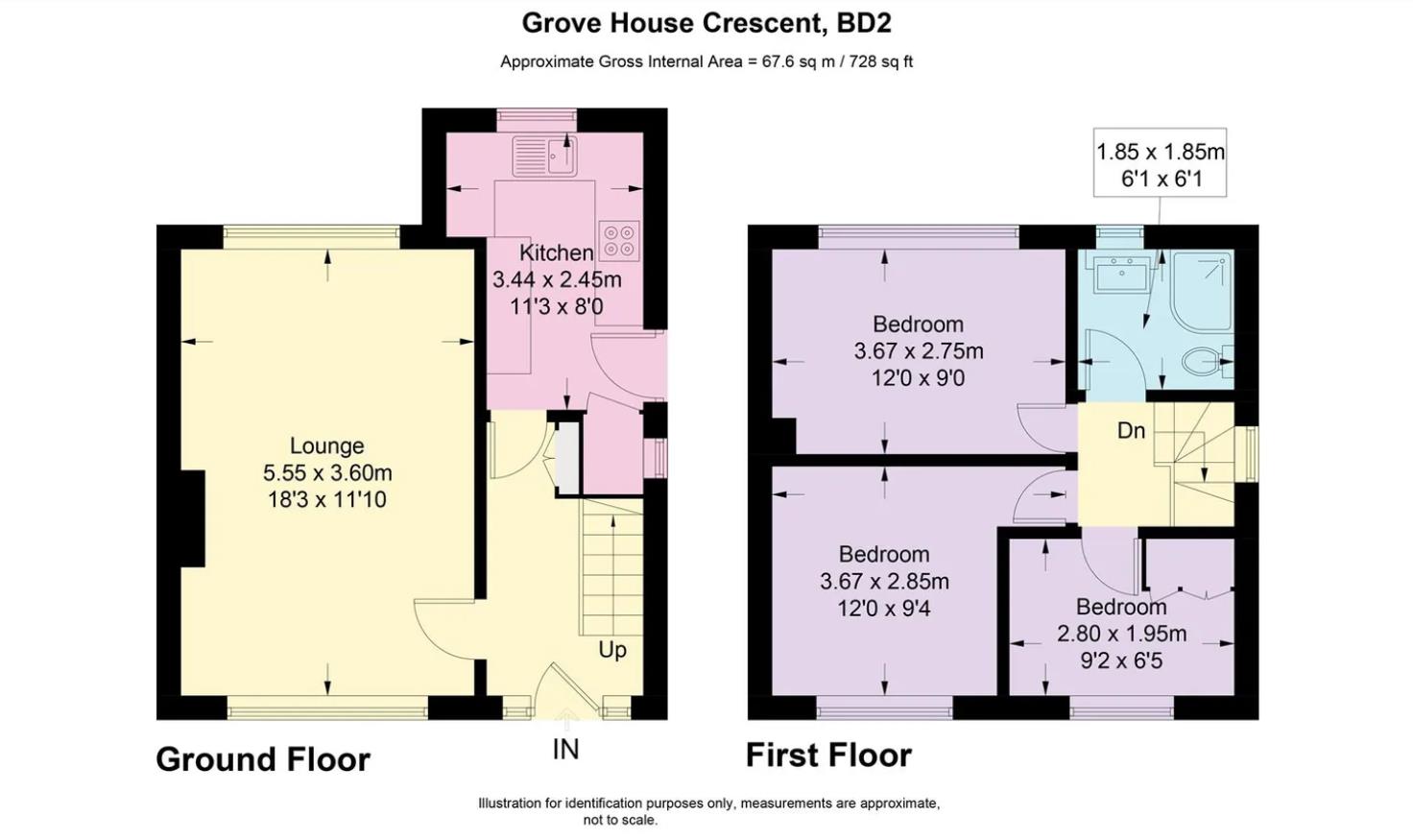 43, Grove House Crescent, Bradford floorplan