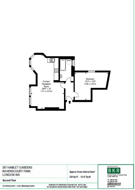 Flat 207 Hamlet Gardens, London floorplan