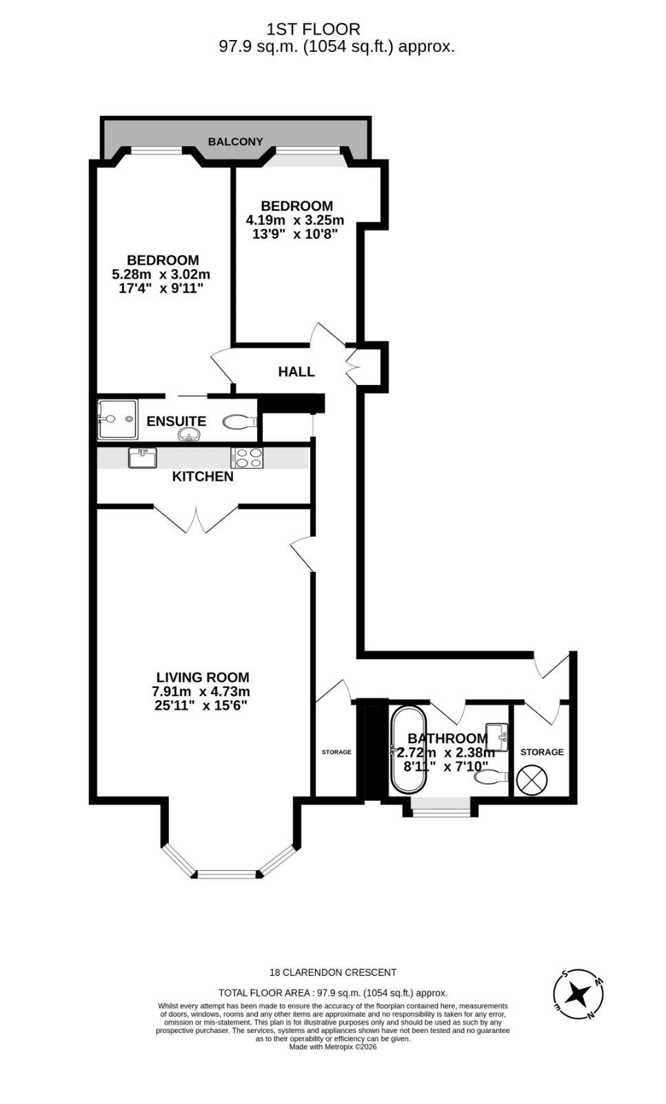 18/6 Clarendon Crescent, Edinburgh floorplan