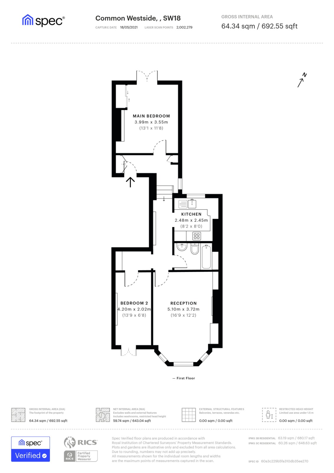 Wandsworth Common West Side, London SW18, 2 bedroom flat for sale