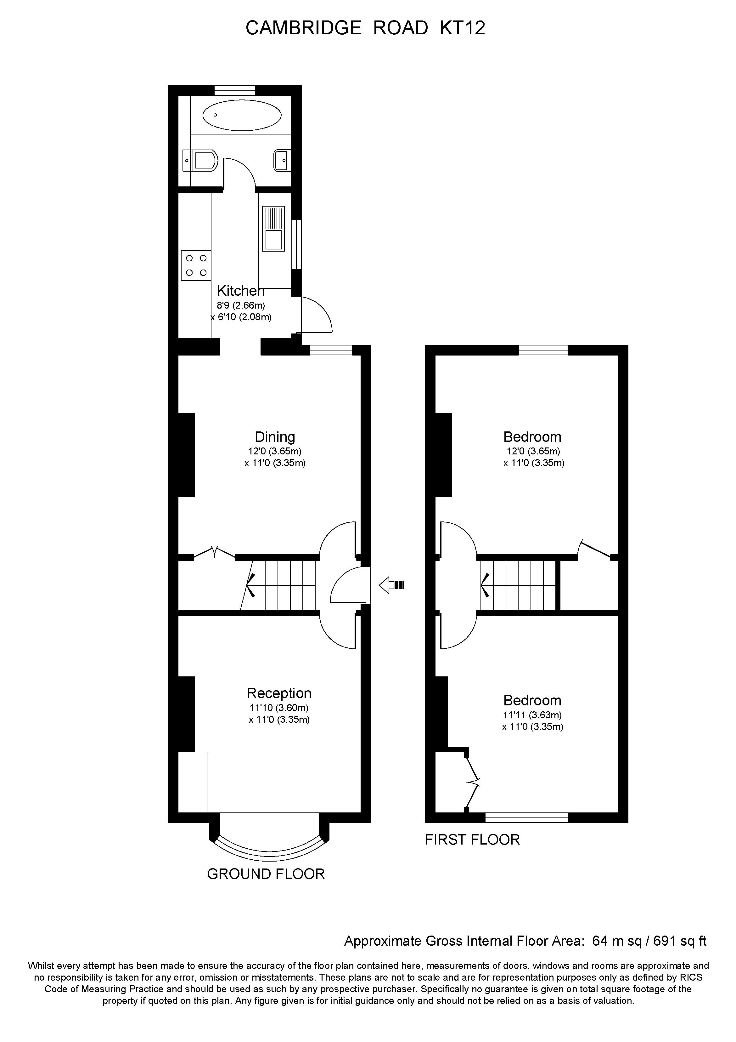 60, Cambridge Road, Walton-On-Thames floorplan