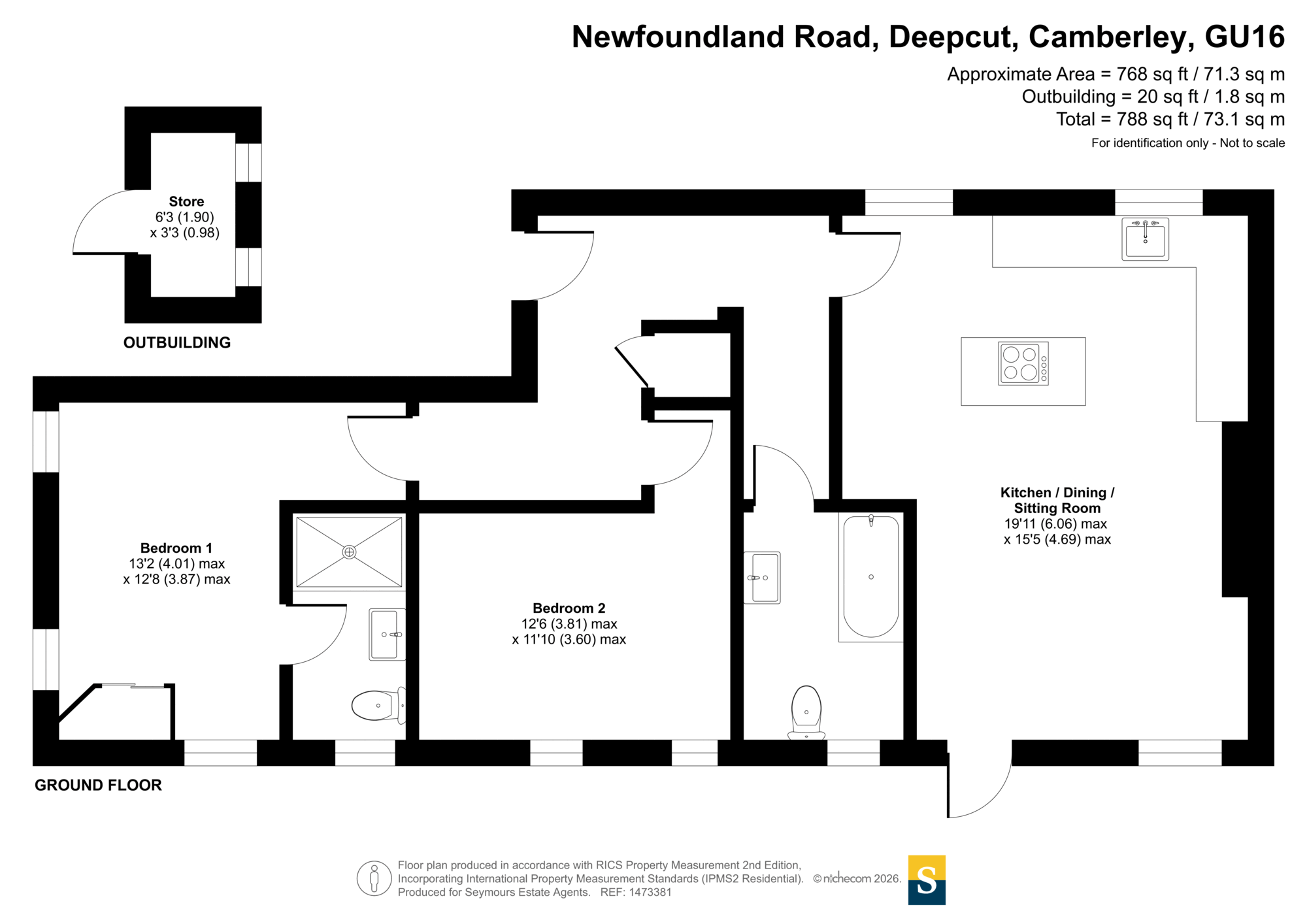 Flat 12, The Headquarters Building,, Newfoundland Road, Camberley floorplan