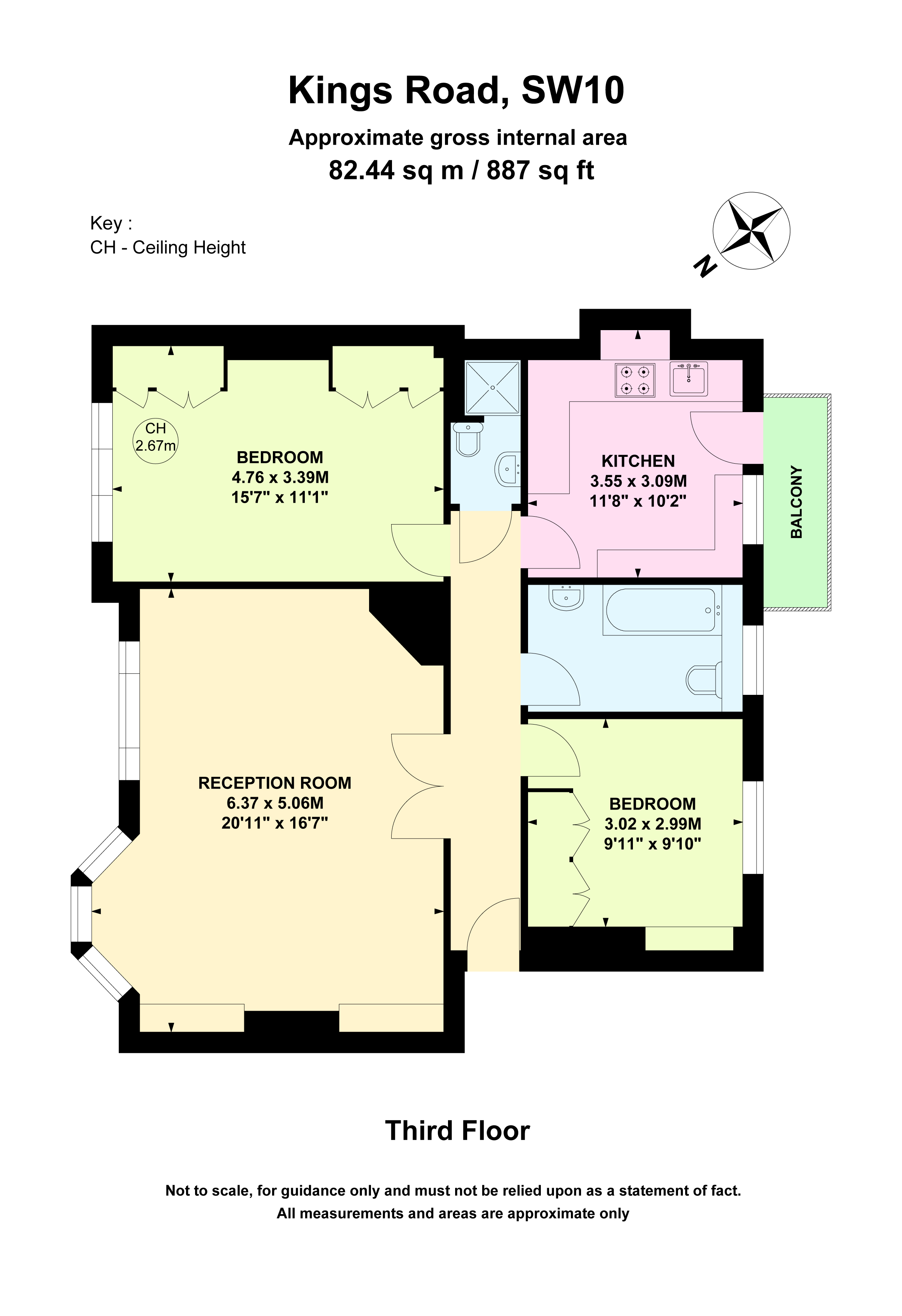 Flat 6, Kings House, Kings Road, London floorplan