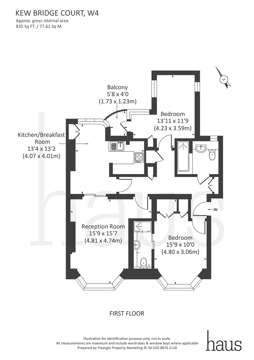 2 Bedrooms Flat to rent in Kew Bridge Court, Chiswick High Road, London W4